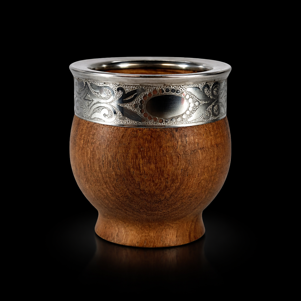 Mate Imperial Algarrobo Acero + Bombilla Pico De Loro